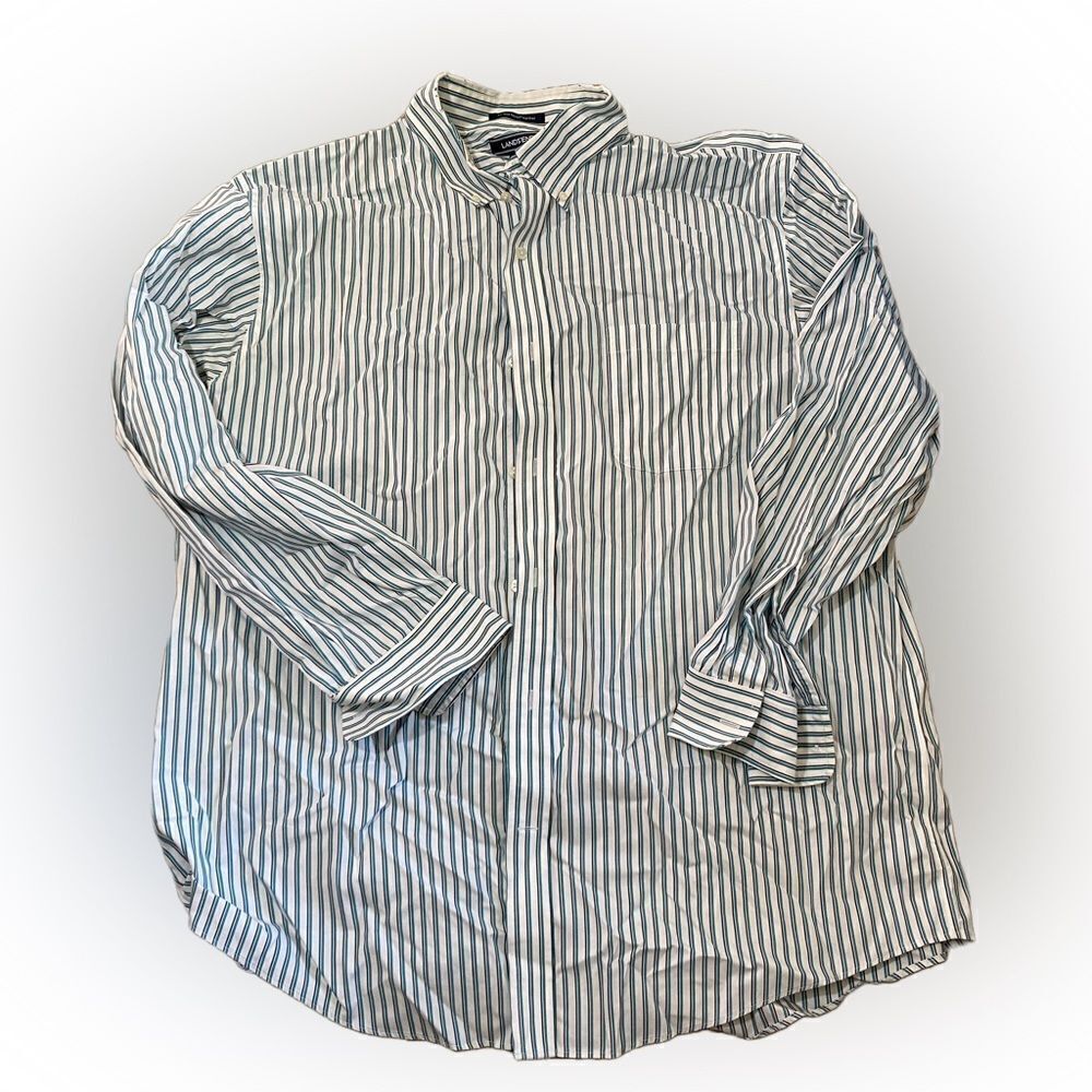 Lands End Striped Dress Shirt